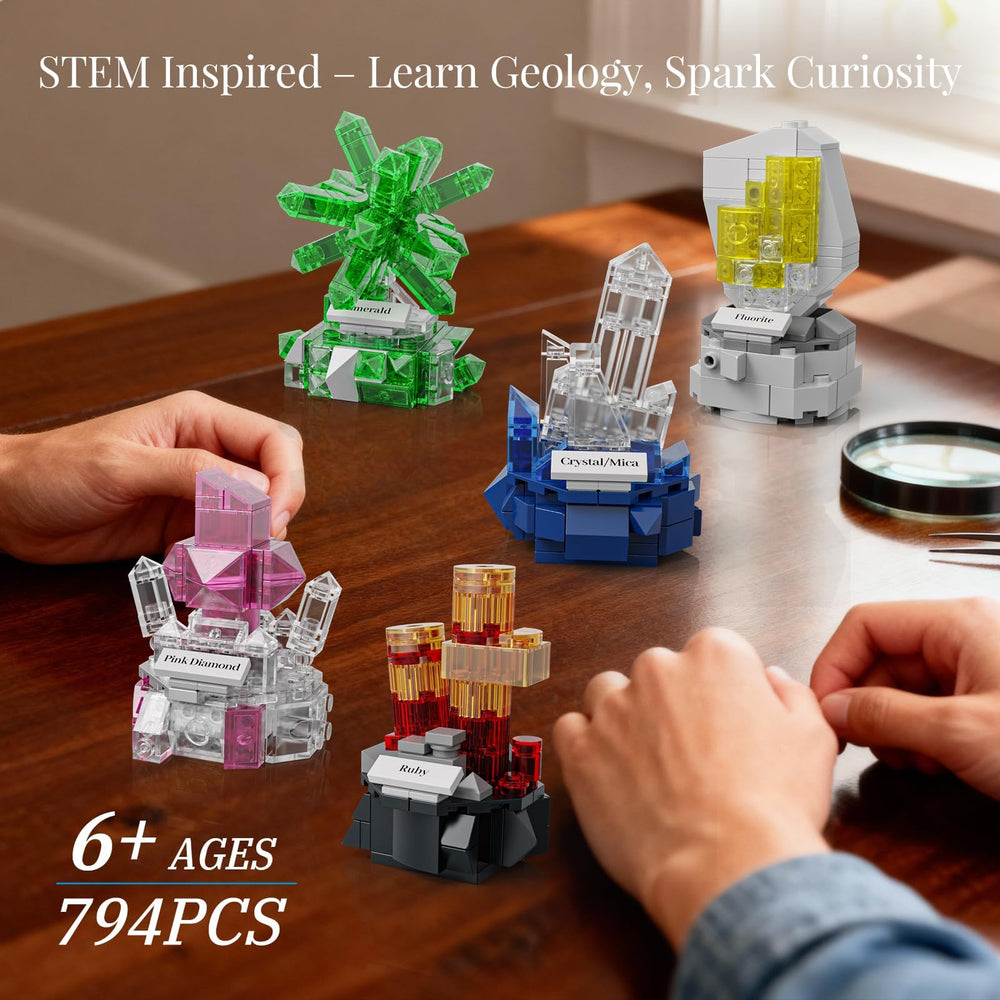 Sikewettx fluorite gemstone model with colorful crystal display.