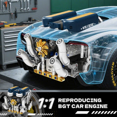 Sikewettx W16 engine side detail highlights gear connections and realism.