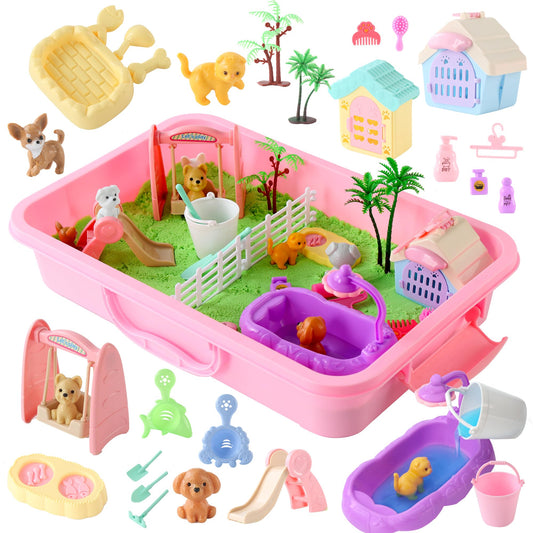 Sikmcle pet sensory bin with lid for tidy, contained play.
