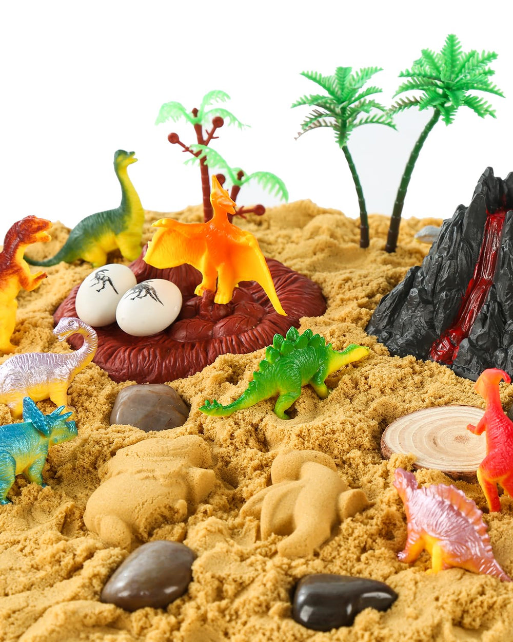 Sikmcle play sand kit with volcano for tactile exploration