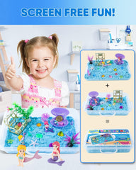 Sikmcle sandbox with secure lid for travel and mess containment.