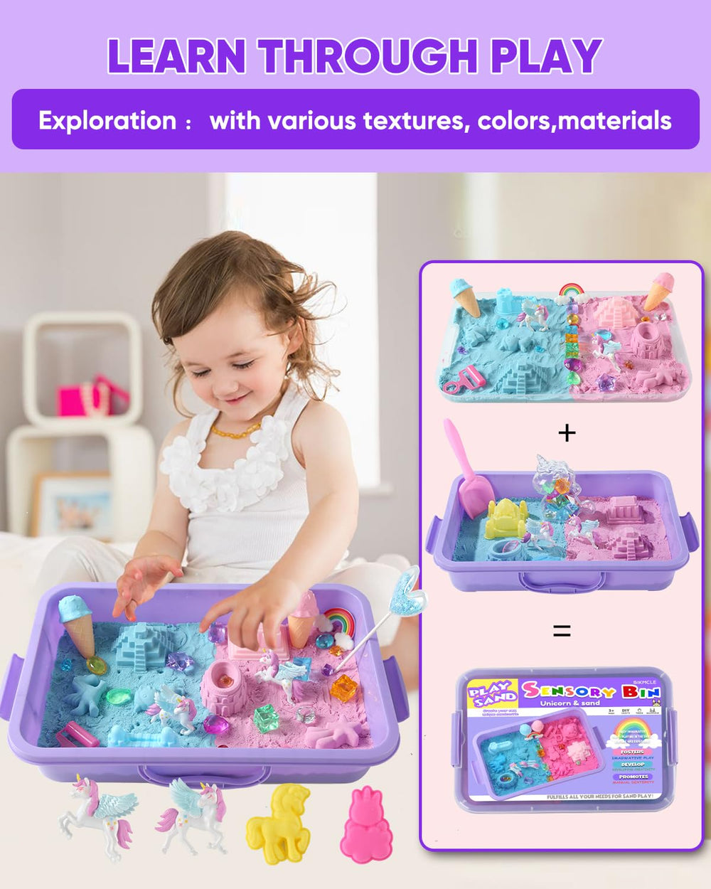 Sikmcle Unicorn gemstones and accents for colorful pretend play