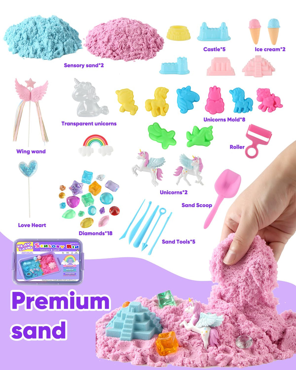Sikmcle Rainbow mold and unicorn shapes for vivid mini scenes