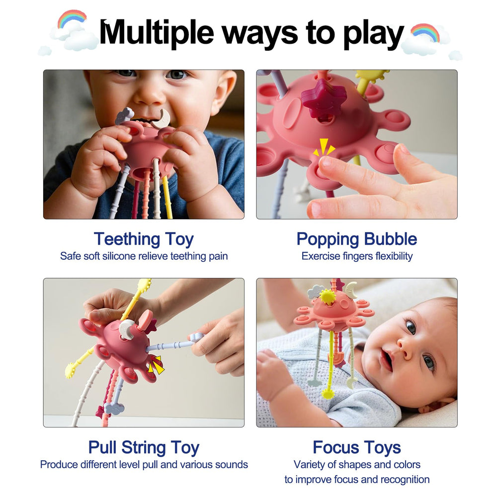 SILI FACTORY eight popping holes toy enhances fine motor skills.