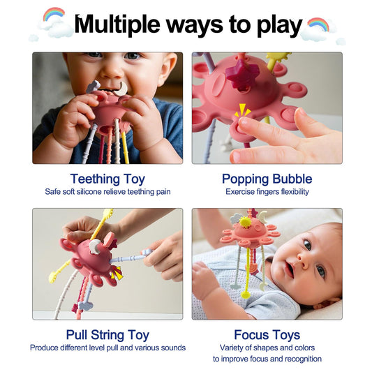 SILI FACTORY eight popping holes toy enhances fine motor skills.