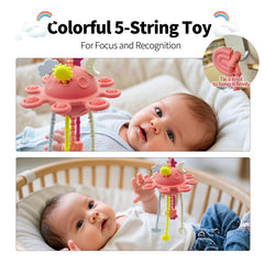 SILI FACTORY BPA-free silicone teether provides safe teething relief.