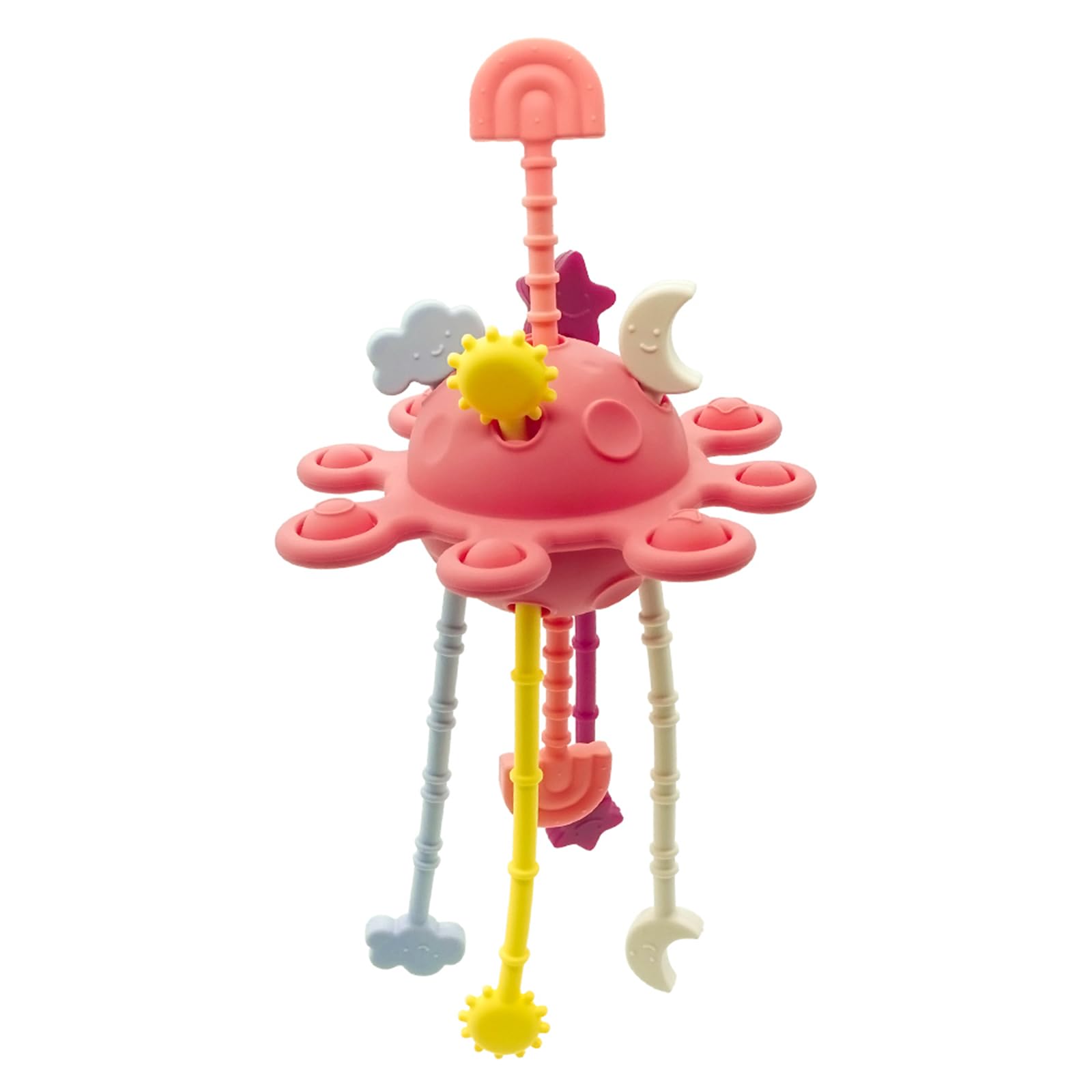 SILI FACTORY Montessori sensory toy ropes and popping holes for tactile exploration.