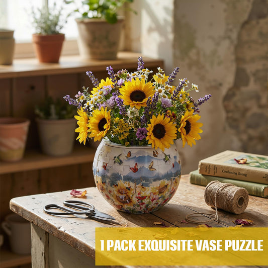 Silipull 3D Puzzle Vase with stand and water column for versatile centrepieces.