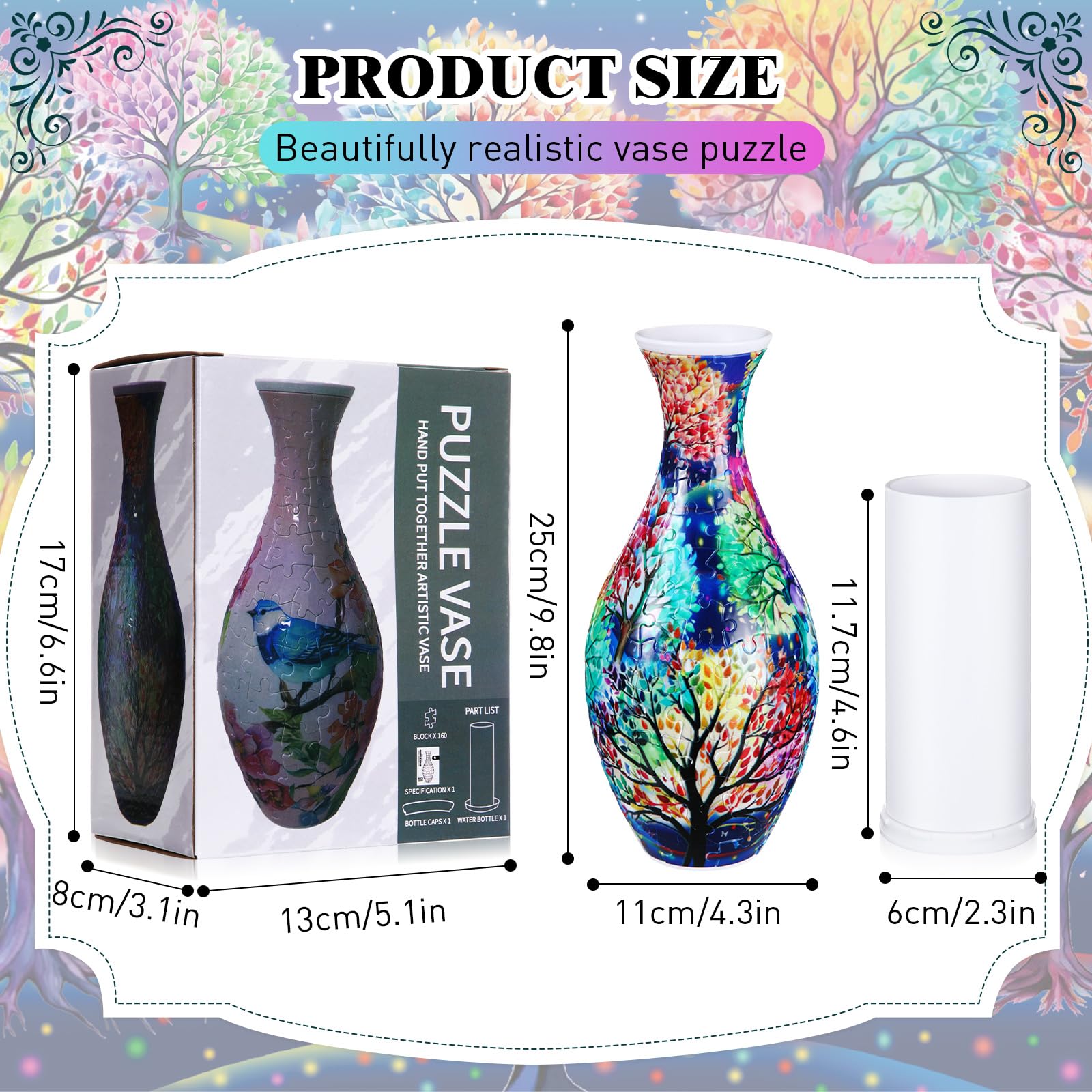 Silipull 3D puzzle vase water column supports elegant floral arrangements.