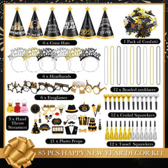 Silipull New Year cone hats create a playful party look for guests.