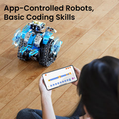 Sillbird 5-in-1 designs switch between robot, car, tank, dinosaur, or custom builds.