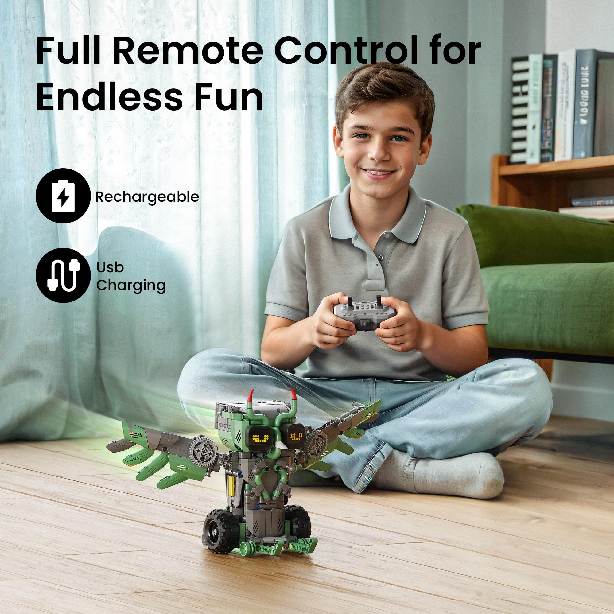 Sillbird LED eyes expression adds playful feedback during imaginative play.