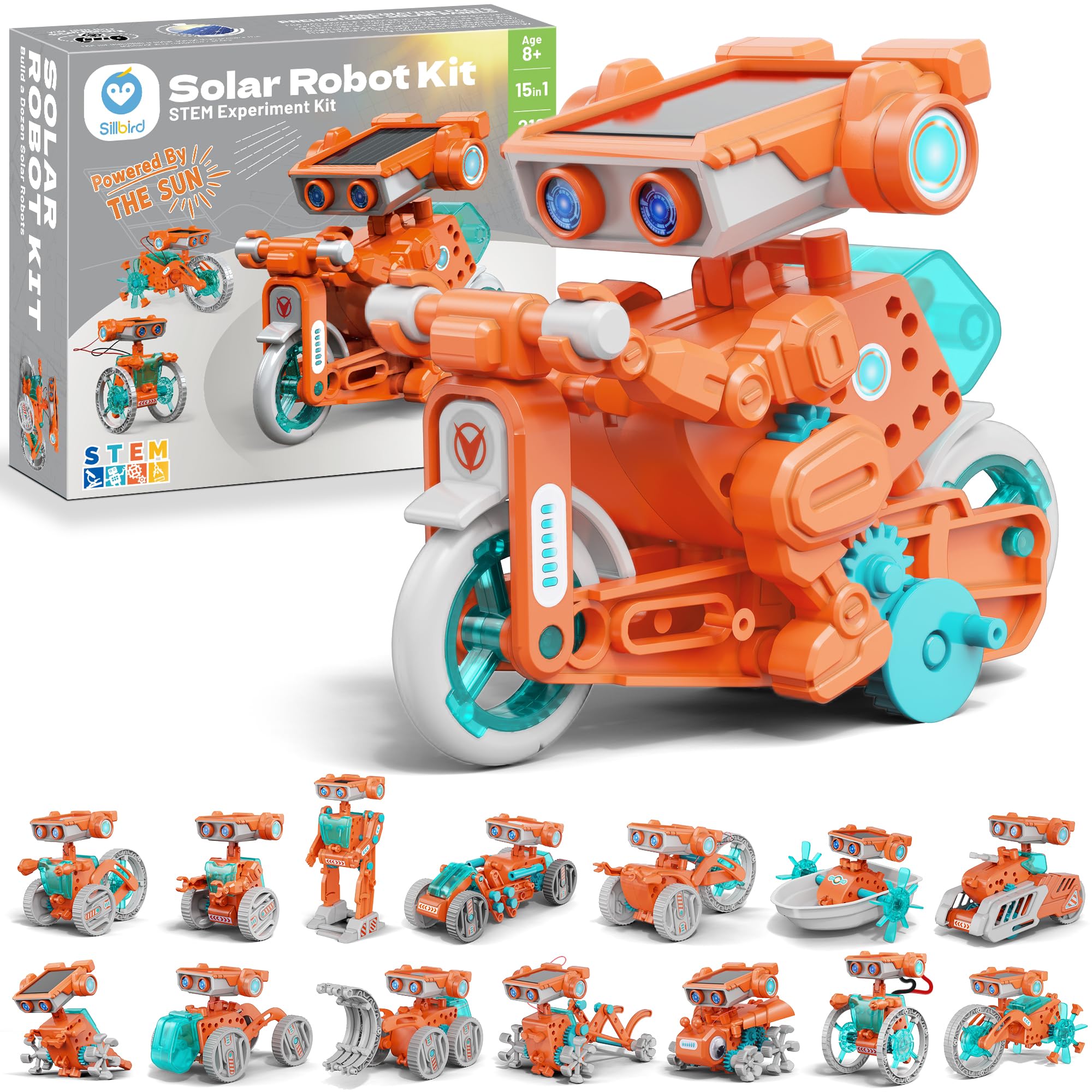 Sillbird Solar Robot Kit cover showing a colorful build and engaging STEM adventure.