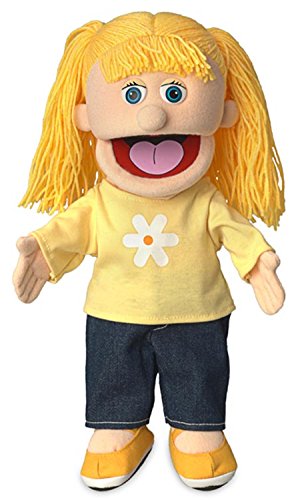 Silly Puppets Katie Peach Girl front view, ideal for imaginative storytelling and pretend play.