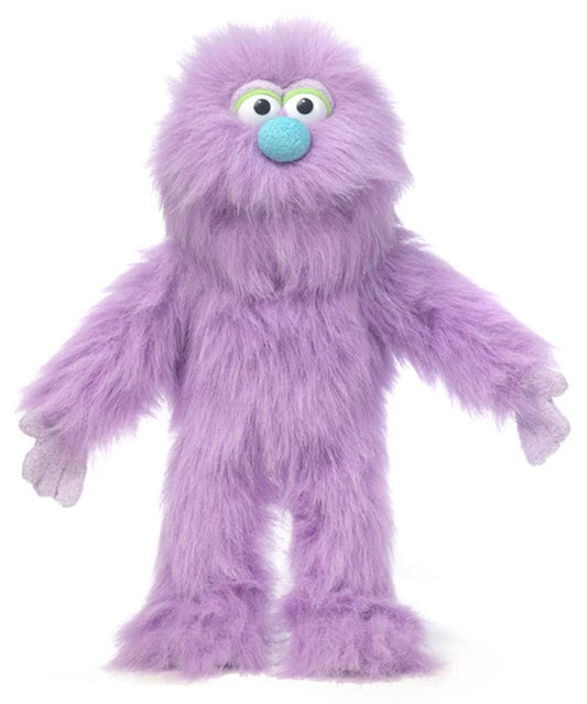 Silly Puppets 14in Purple Monster Puppet front view for imaginative storytelling and pretend play.
