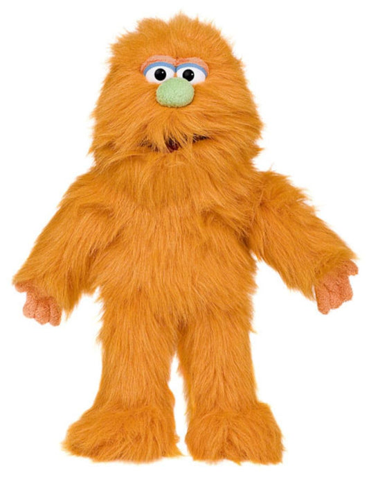 Silly Puppets orange monster puppet front view for imaginative play.