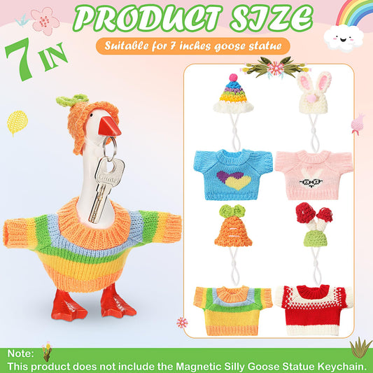 SilTriangle magnetic goose statue wearing knitted sweaters showcases versatile table decor options