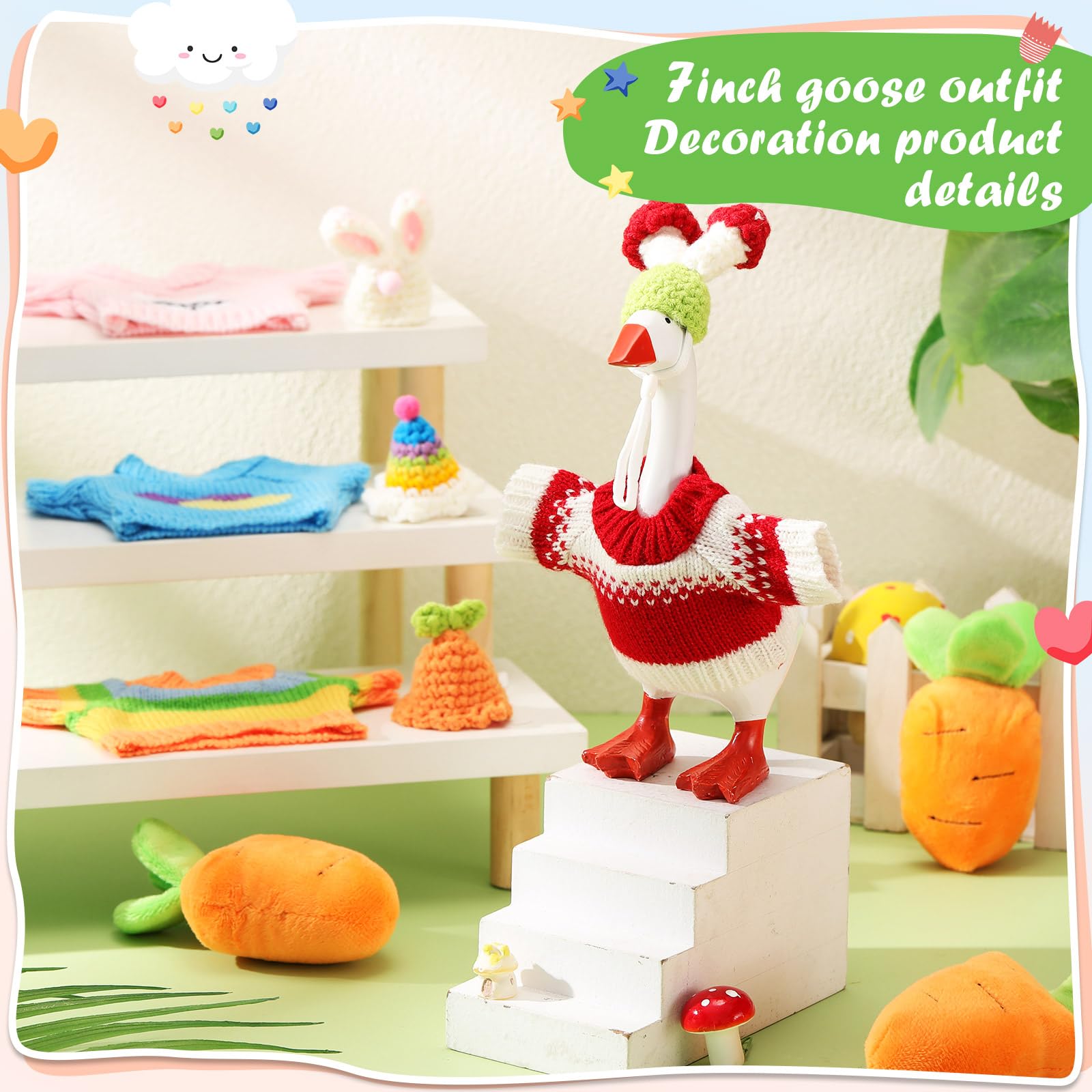SilTriangle colorful hat and sweater set adds personality to your desk display