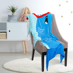 Silver Lilly Shark Tail Blanket ideal for sleepovers and movie nights.