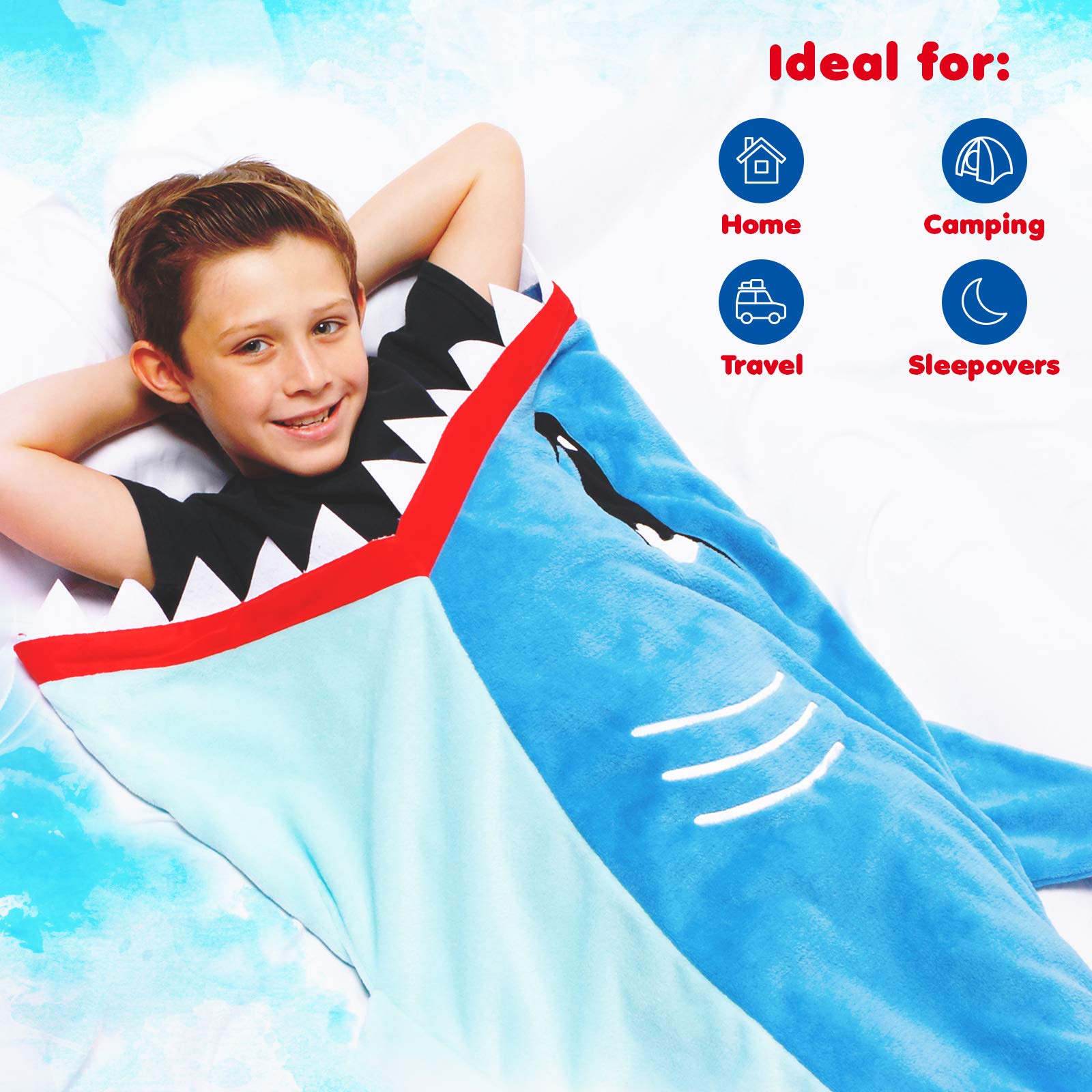 Silver Lilly Shark Tail Blanket opened to reveal the shark silhouette.