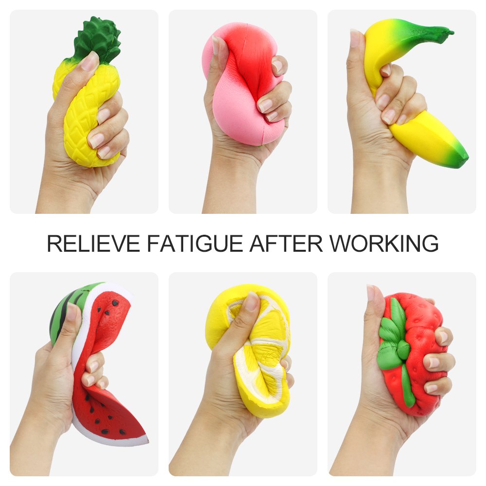 Silvia jumbo banana squishy, large squishy for finger movement and relaxation.