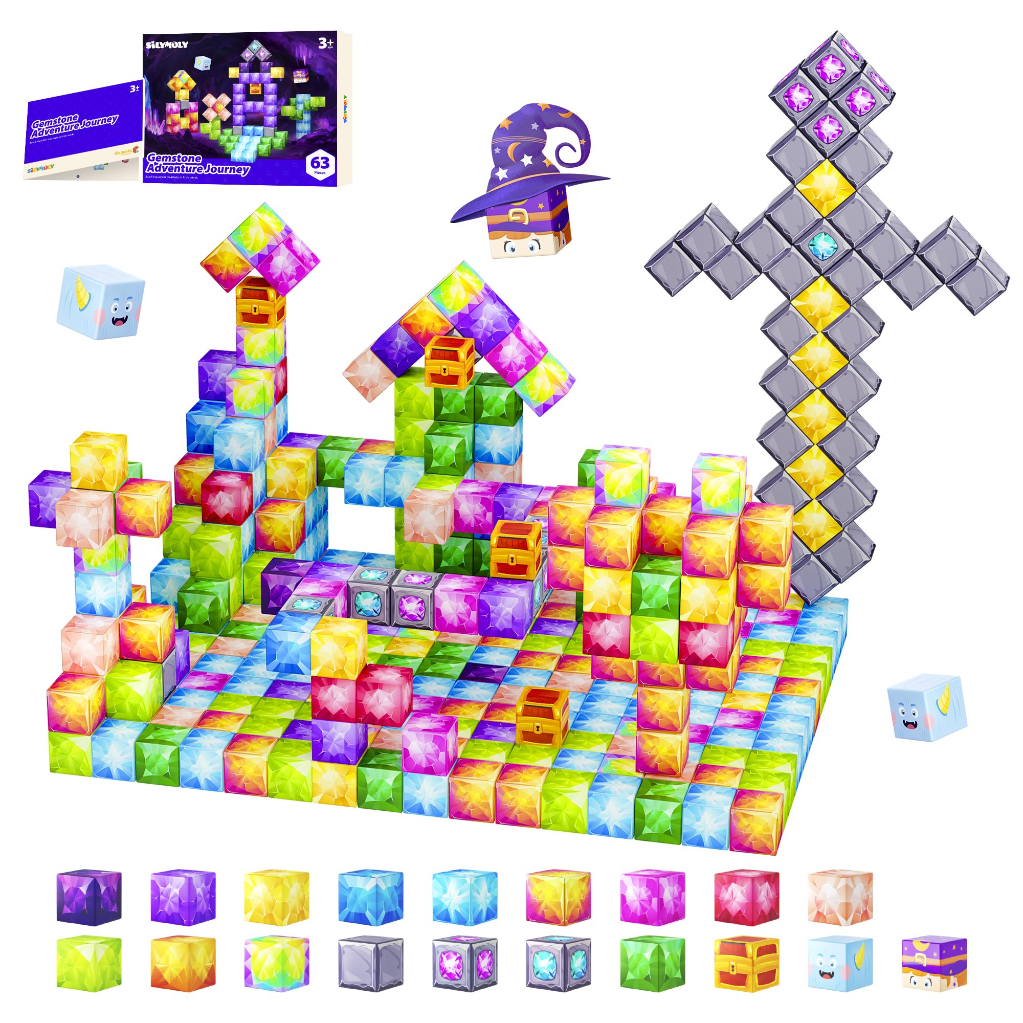 SILYMOLY gemstone adventure blocks for imaginative play and early cognitive skills