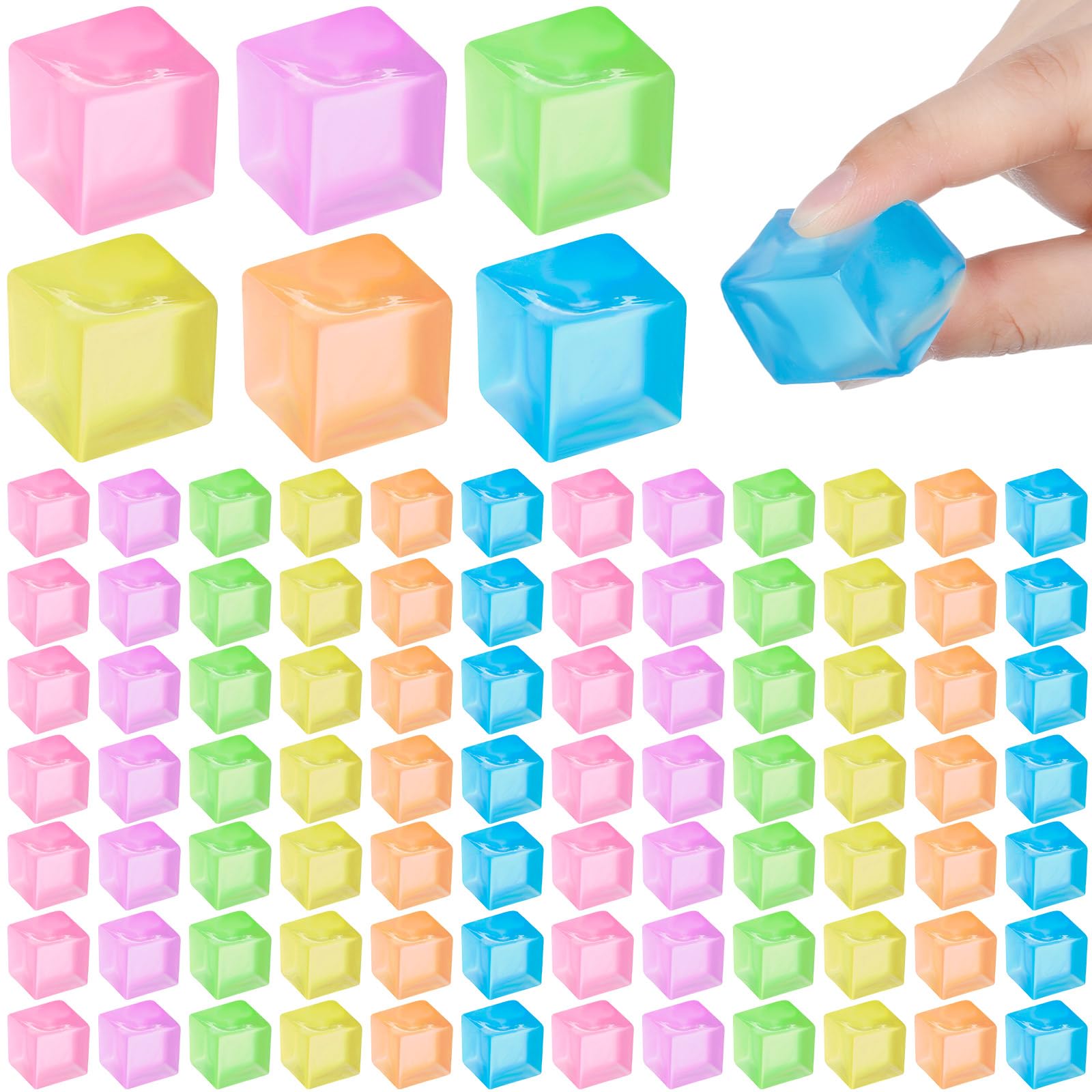 Simgoing 96-piece ice cube stress balls set shown for desk use and play