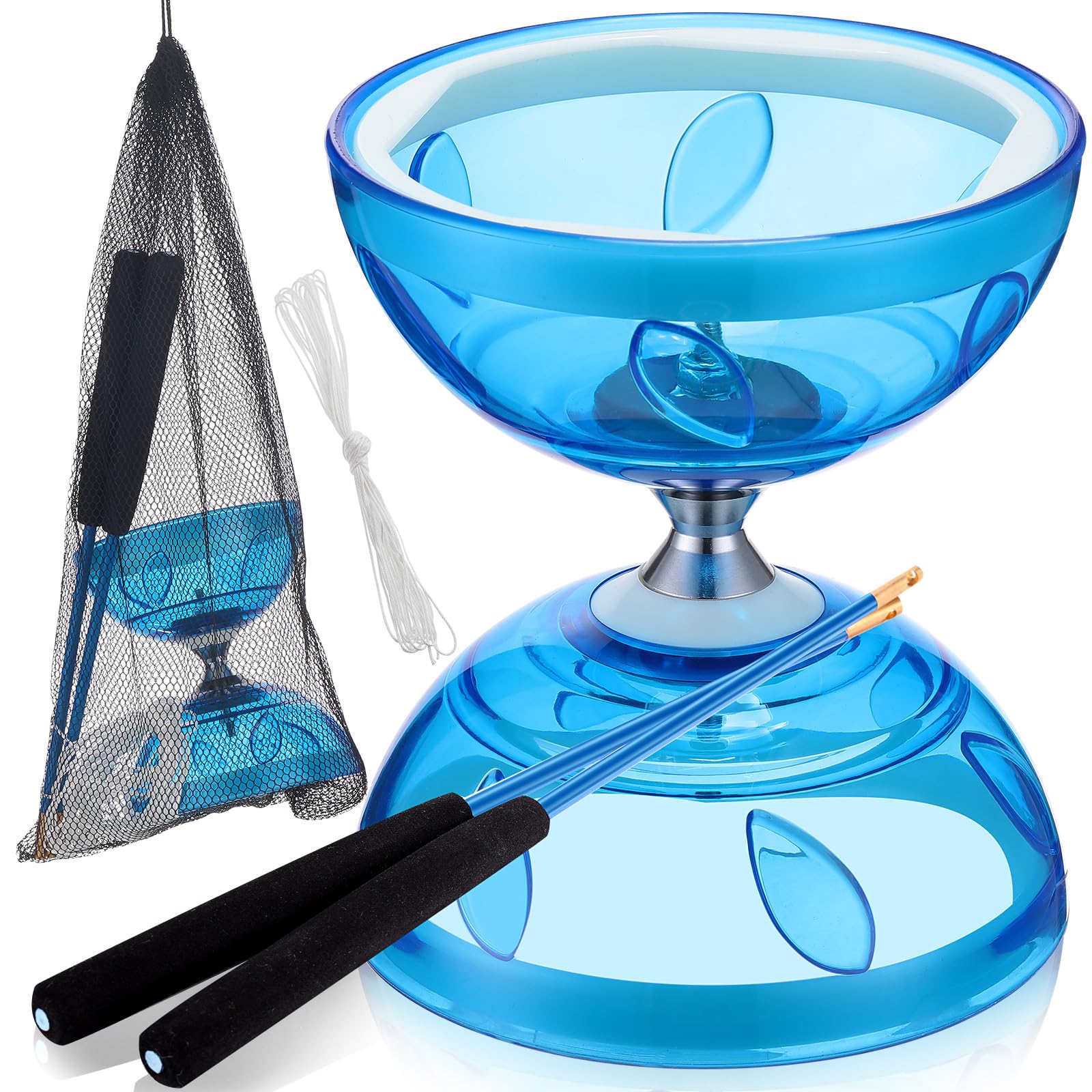 Simgoing Chinese Yoyo Diabolo Set in blue for dynamic balance practice.