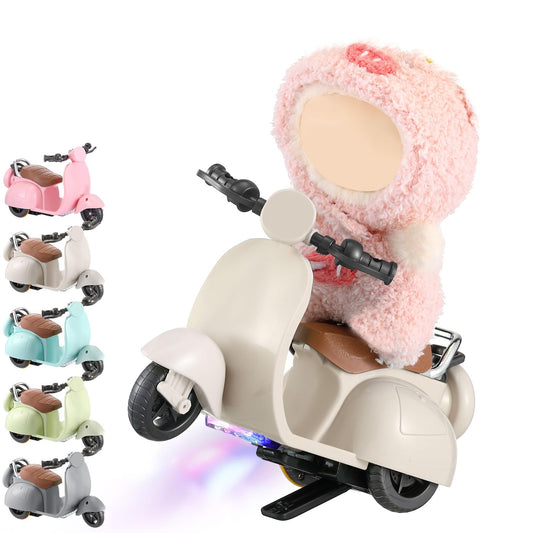 Simgoing doll scooter cream with lights and music for engaging playtime.