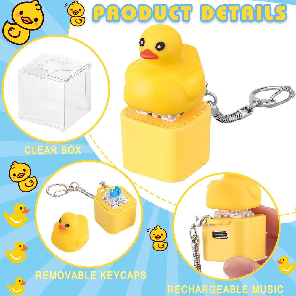 Simgoing quacking duck keychain with colorful lights for sensory play