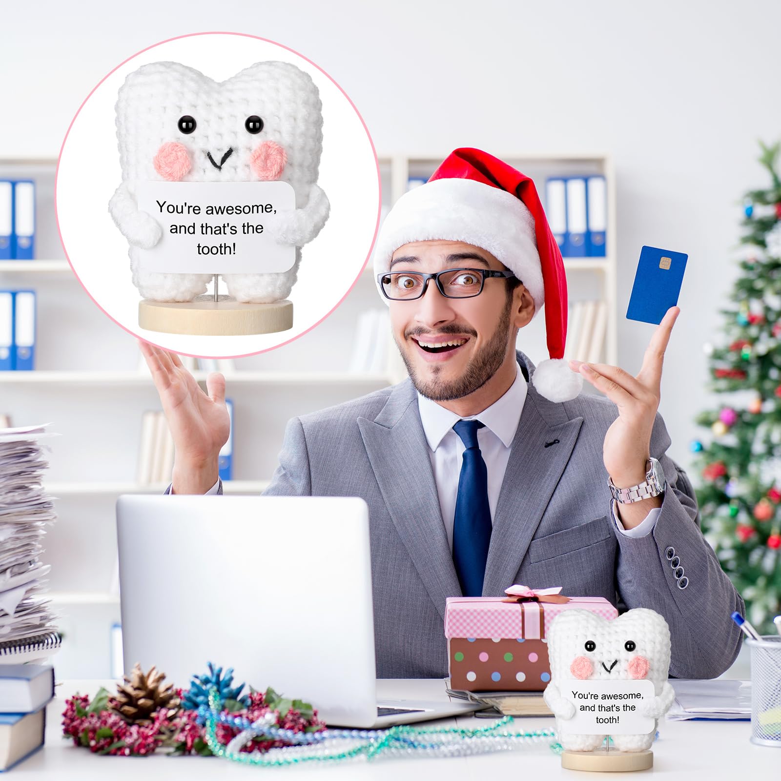 Simgoing tooth doll handheld scene showcasing compact, travel-friendly decor