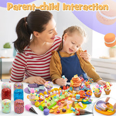 Kids assembling ice cream cones with SIMPLIPLAY mold and cones