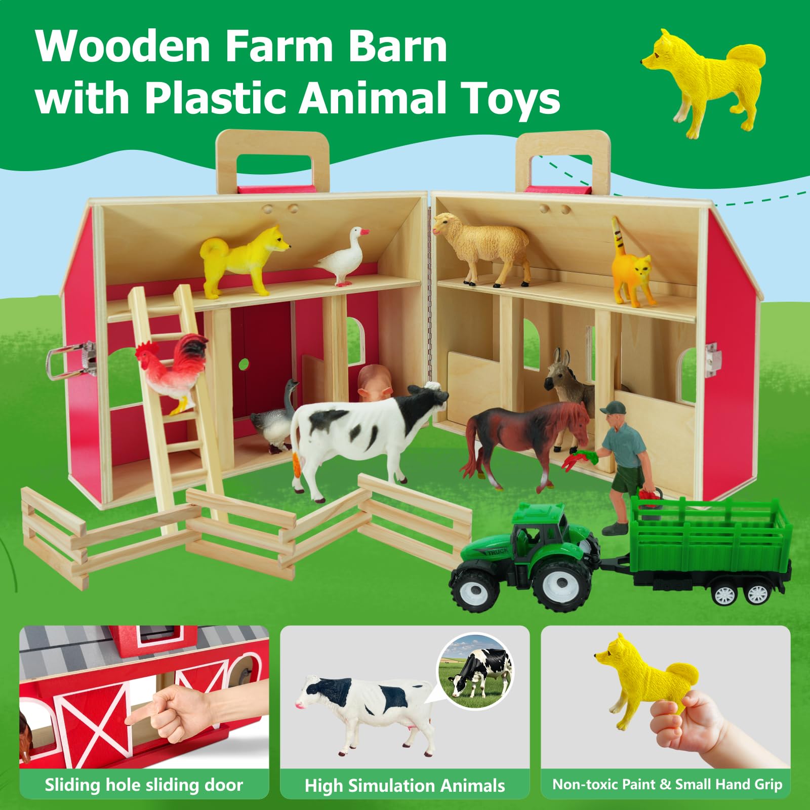 SIMPLIPLAY barn open doors show secure storage and easy access.