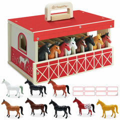 SIMPLIPLAY wooden horse stable offering durable play and imaginative scenes