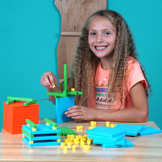 Simply Magic base ten blocks flat hundreds for building hundreds and regrouping.