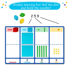 Simply Magic place value mat supports arranging blocks by units tens and hundreds