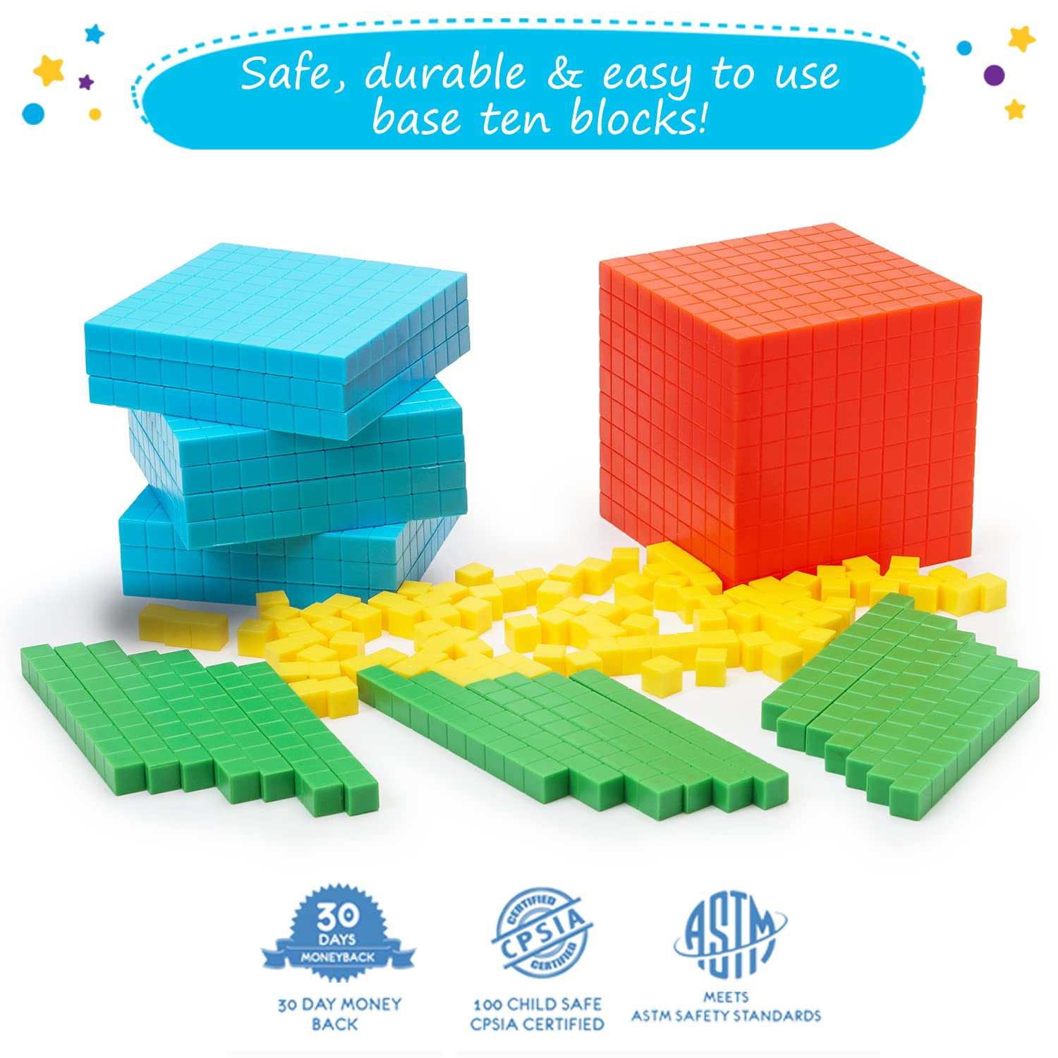 Simply Magic base ten blocks thousands cube clarifies large numbers for place value
