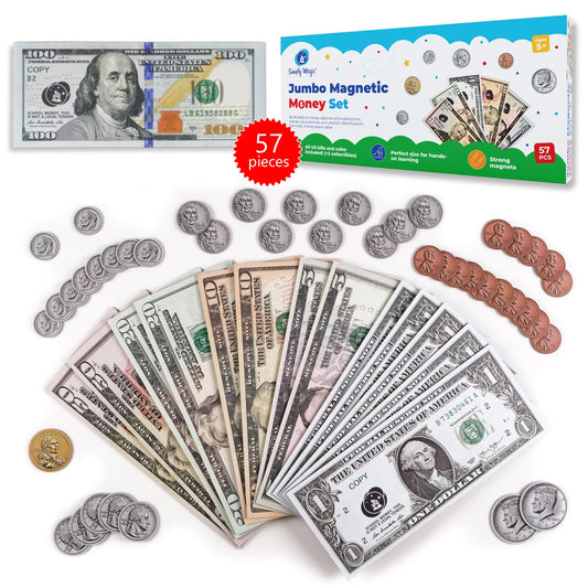 Simply Magic jumbo magnetic money 100-dollar bill for classroom money recognition