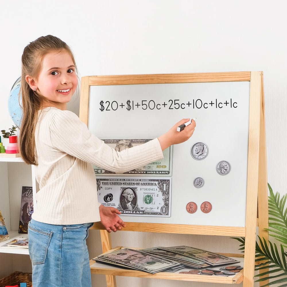 Simply Magic jumbo magnetic money 20-dollar bill for decimals and place value practice