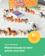 SimplyFun Walk the Dogs dog-breeds line shows forming long runs for scoring.