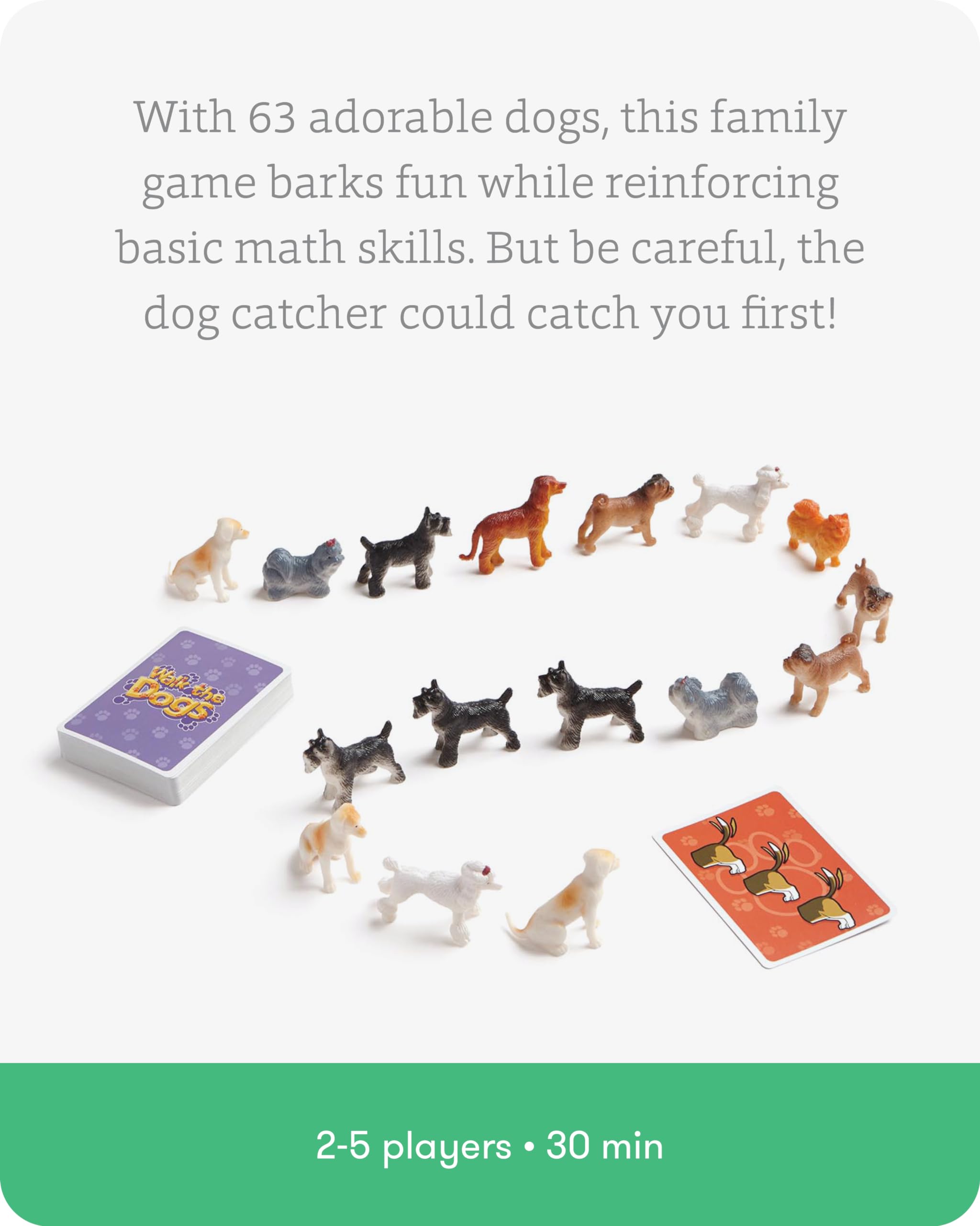 SimplyFun Walk the Dogs players counting scene highlights hands-on math in playtime.