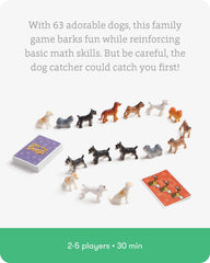 SimplyFun Walk the Dogs players counting scene highlights hands-on math in playtime.