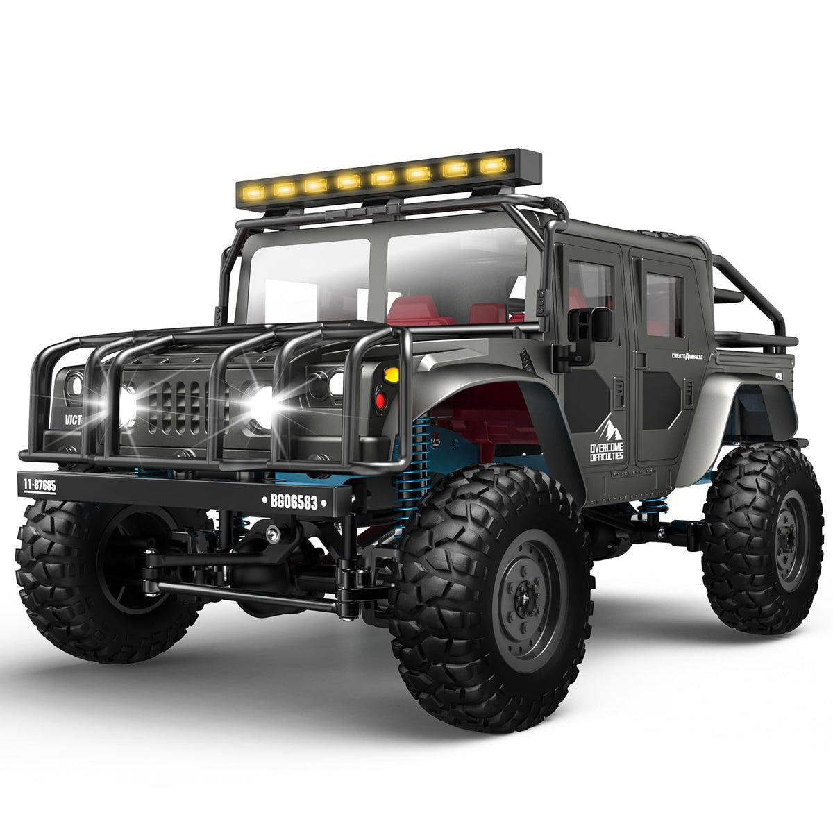 SIMREX all-terrain RC car front view shows rugged design for outdoor driving