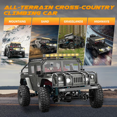 SIMREX all-terrain RC car side profile highlights durable build for rough terrain