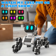 SIMREX robot dog performing spins and stunts with vivid motion