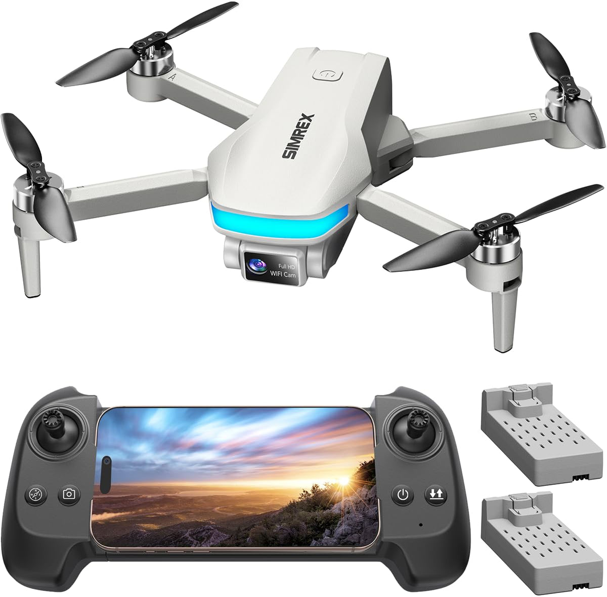 SIMREX drone 4K front view captures crisp aerial photos and videos.