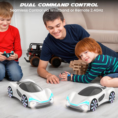 SIMREX Gesture Sensing RC Car charging dock highlights convenient recharge for extended play.