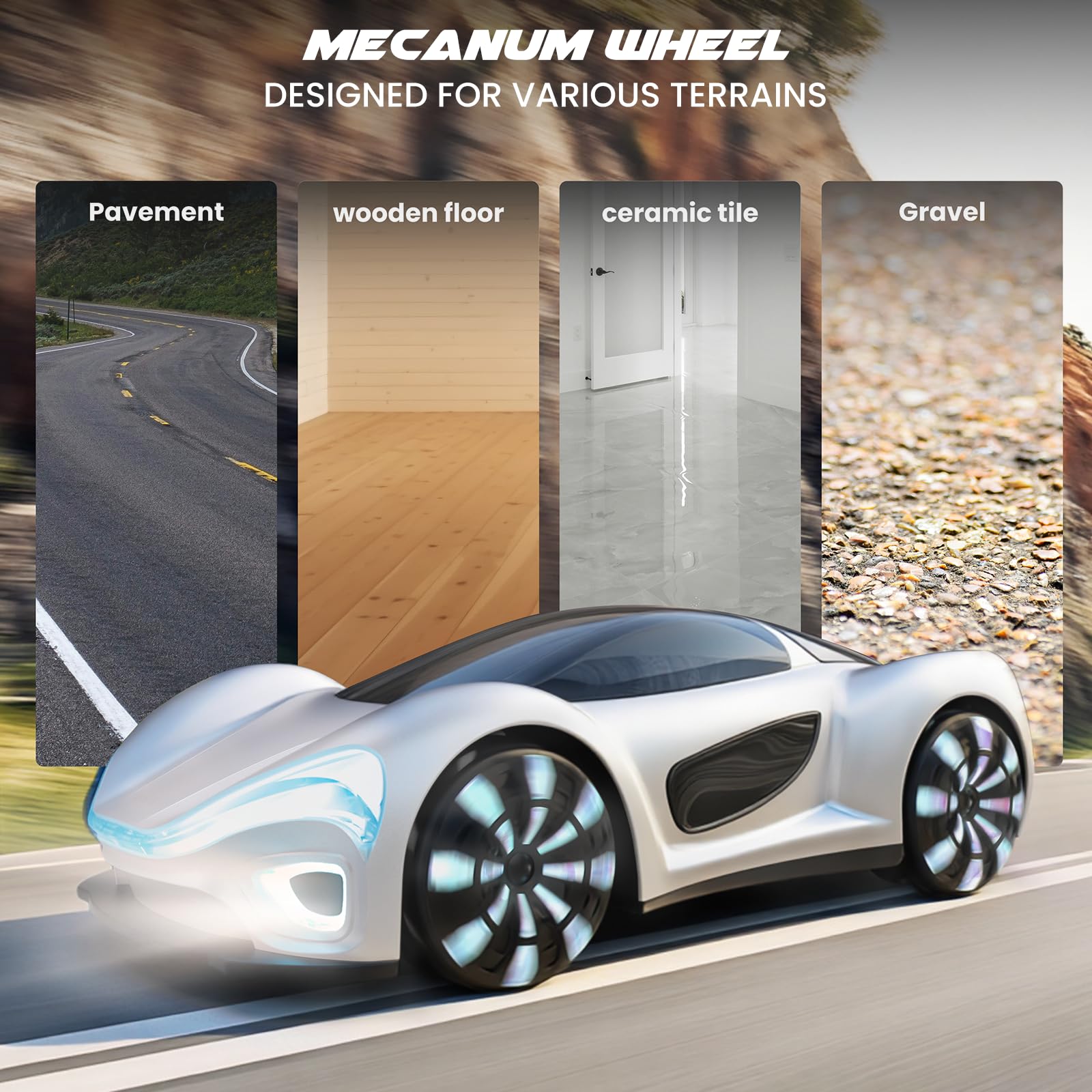 SIMREX Gesture Sensing RC Car LED light show adds vibrant nighttime visibility and excitement.