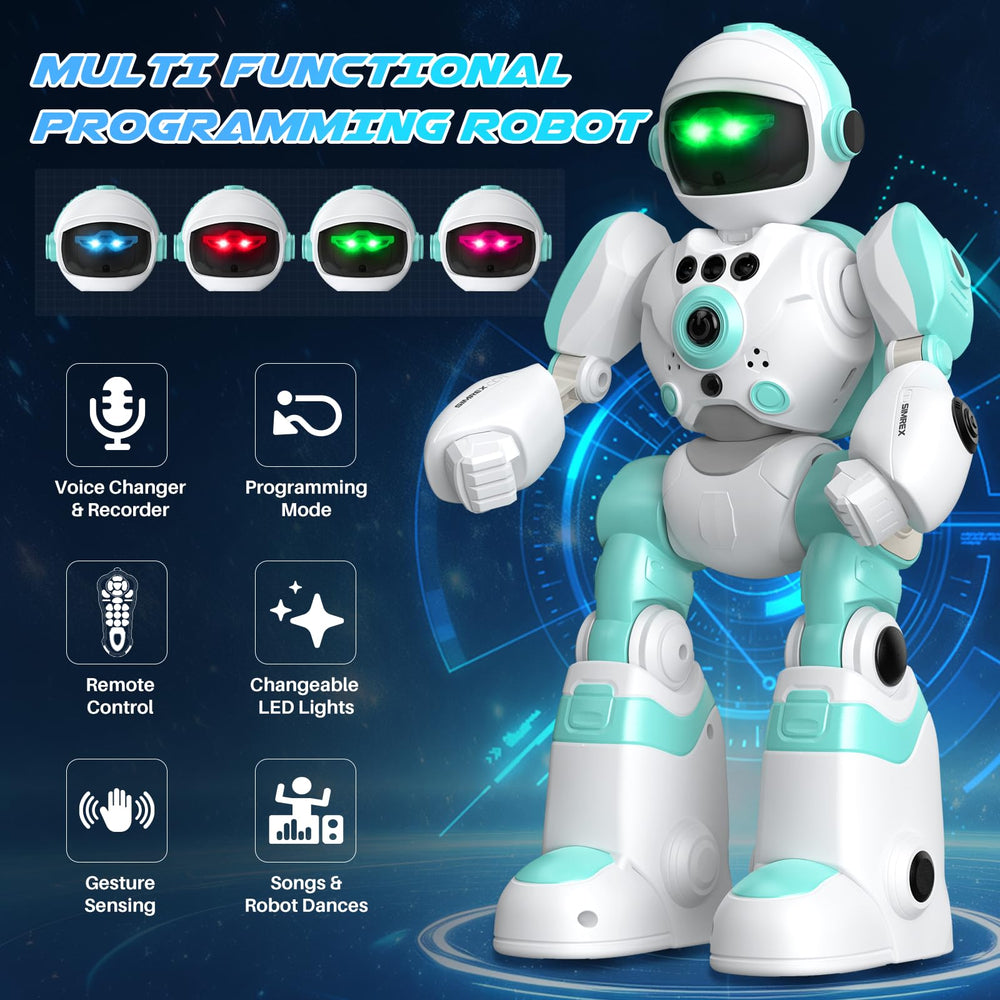 SIMREX robot recording voice up to 15 seconds for storytelling