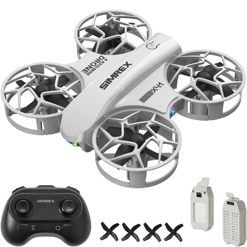 SIMREX Mini Drone gray with one-key takeoff for easy beginners.